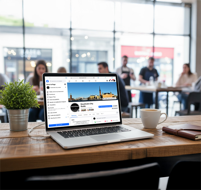 Social Media Travel Guide on computer