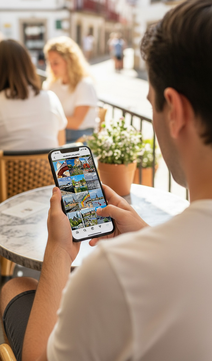 Social Media Travel Guide on mobile